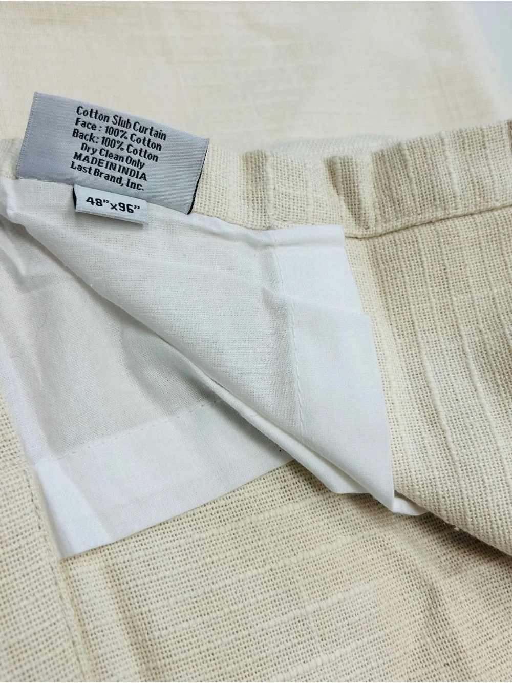 QUINCE Set Of 2 48x96 Cotton Slub Curtains Natural 0072